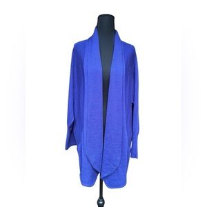 Eileen Fisher Italian Merino Wool Cardigan, Open Front, Size Large, Super Soft